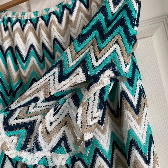 Tacera Women’s Zigzag Pattern Off  Shoulder Dress Size Large - Picture 15 of 17